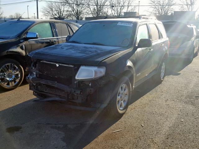 4F2CZ96188KM01156 - 2008 MAZDA TRIBUTE S BLACK photo 2