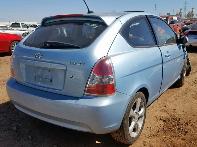 KMHCN36C38U080735 - 2008 HYUNDAI ACCENT SE BLUE photo 4