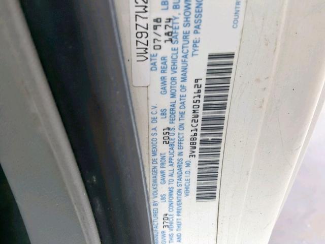 3VWBB61C2WM051629 - 1998 VOLKSWAGEN NEW BEETLE Ağ foto 10