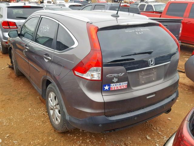 5J6RM3H77DL047801 - 2013 HONDA CR-V EXL GRAY photo 3