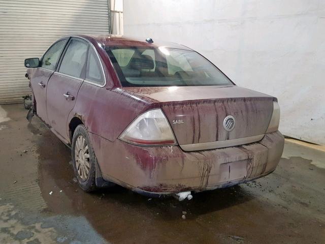 1MEHM40W78G601359 - 2008 MERCURY SABLE LUXU BURGUNDY photo 3