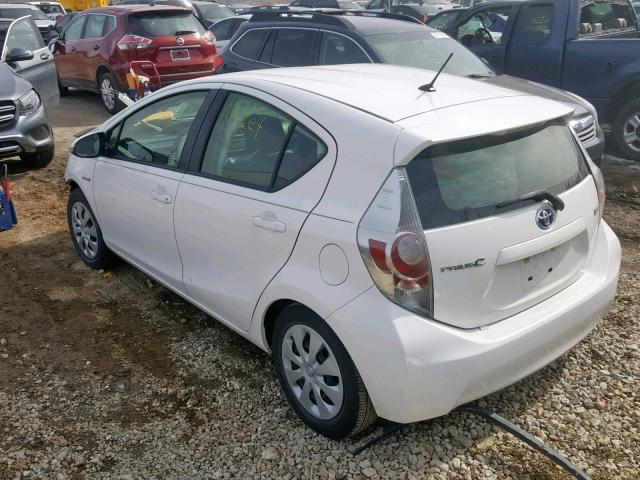 JTDKDTB35C1030180 - 2012 TOYOTA PRIUS C WHITE photo 3