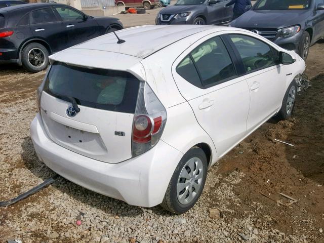 JTDKDTB35C1030180 - 2012 TOYOTA PRIUS C WHITE photo 4