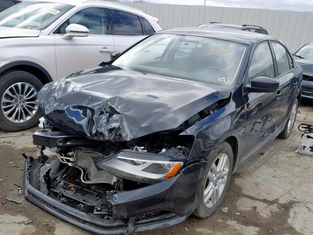 3VW1K7AJ0FM233796 - 2015 VOLKSWAGEN JETTA BASE BLACK photo 2