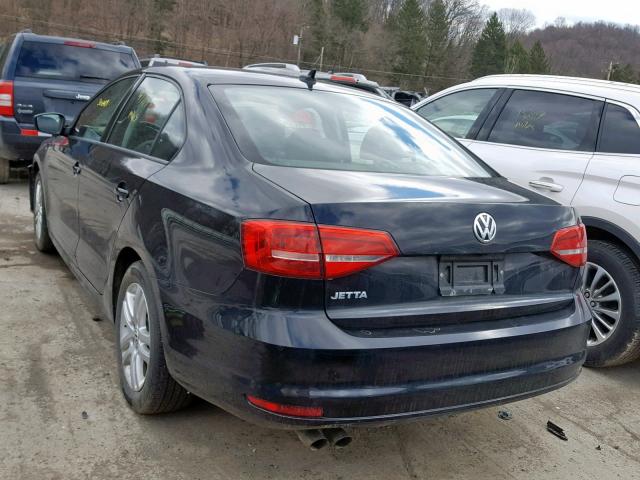 3VW1K7AJ0FM233796 - 2015 VOLKSWAGEN JETTA BASE BLACK photo 3