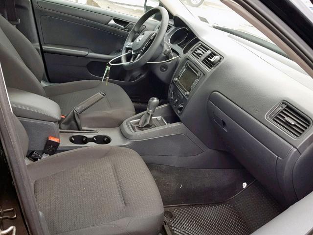 3VW1K7AJ0FM233796 - 2015 VOLKSWAGEN JETTA BASE BLACK photo 5