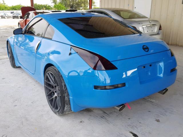 JN1BZ34D38M703404 - 2008 NISSAN 350Z COUPE BLUE photo 3