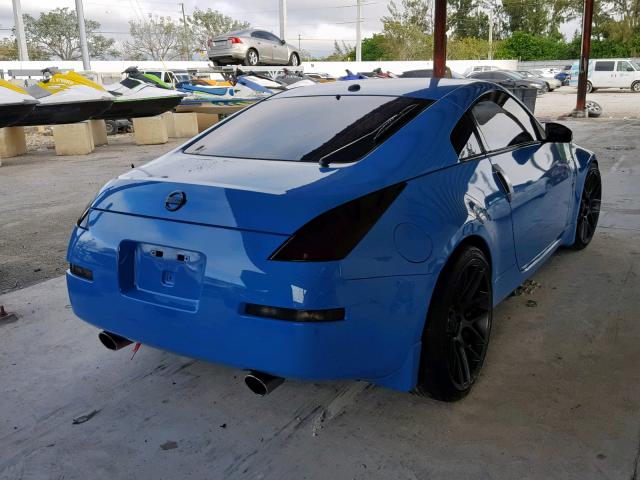 JN1BZ34D38M703404 - 2008 NISSAN 350Z COUPE BLUE photo 4