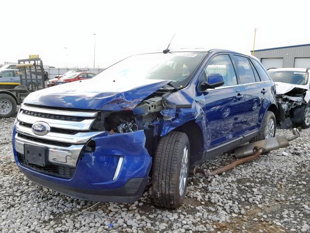 2FMDK3KC7EBA86154 - 2014 FORD EDGE LIMIT BLUE photo 2