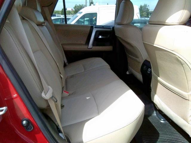 JTEBU5JR5H5447232 - 2017 TOYOTA 4RUNNER SR BURGUNDY photo 6