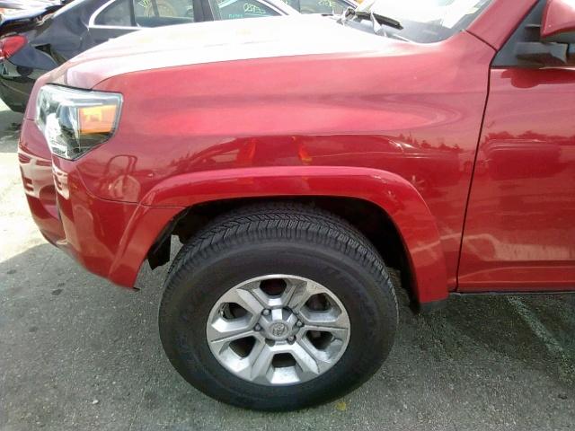 JTEBU5JR5H5447232 - 2017 TOYOTA 4RUNNER SR BURGUNDY photo 9