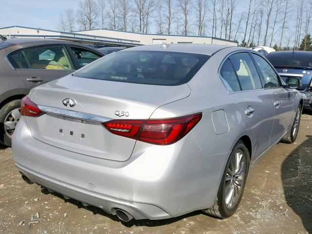 JN1EV7AP4JM360185 - 2018 INFINITI Q50 LUXE SILVER photo 4