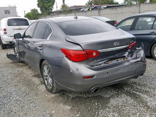 JN1BV7AP1EM672229 - 2014 INFINITI Q50 BASE GRAY photo 3