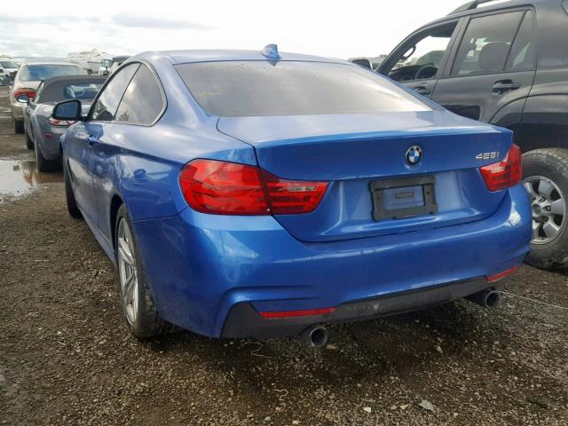 WBA3N7C5XEF719479 - 2014 BMW 428 I BLUE photo 3