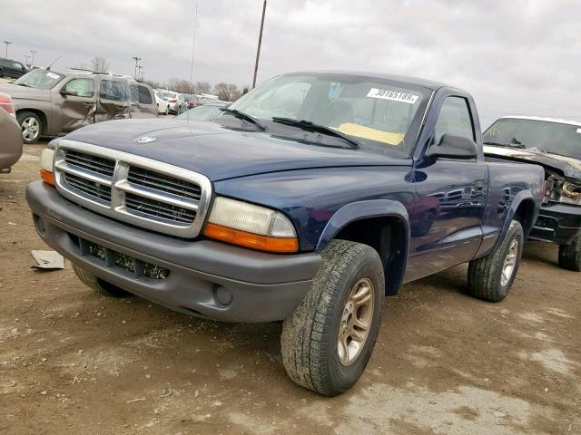 1D7GG16K84S619986 - 2004 DODGE DAKOTA SXT BLUE photo 2