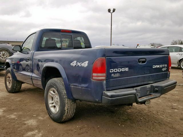 1D7GG16K84S619986 - 2004 DODGE DAKOTA SXT BLUE photo 3