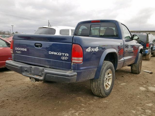 1D7GG16K84S619986 - 2004 DODGE DAKOTA SXT BLUE photo 4