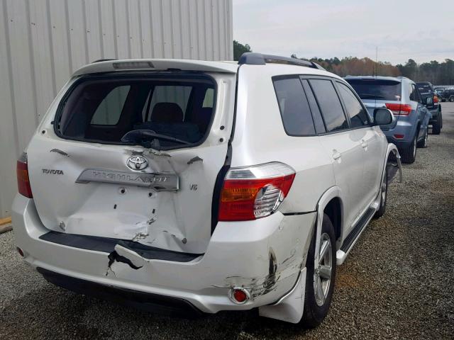 JTEDS41A182036396 - 2008 TOYOTA HIGHLANDER WHITE photo 4