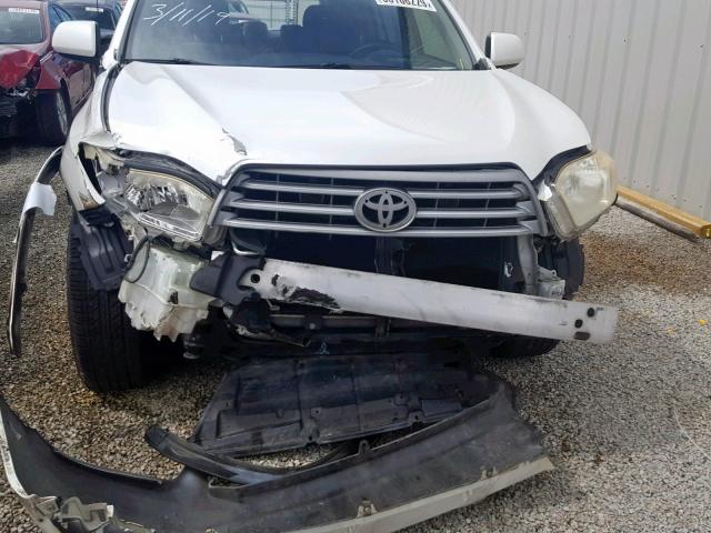 JTEDS41A182036396 - 2008 TOYOTA HIGHLANDER WHITE photo 9