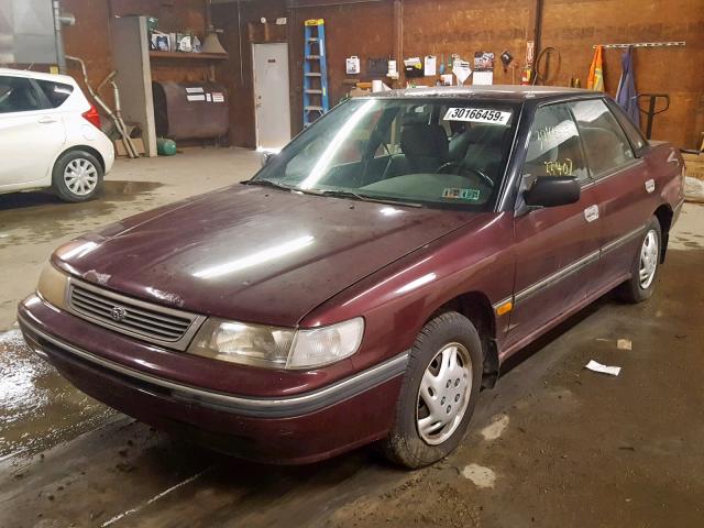 4S3BC6333R9650541 - 1994 SUBARU LEGACY L MAROON photo 2