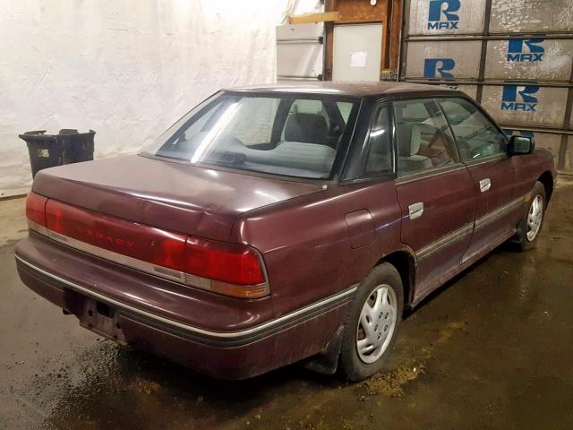 4S3BC6333R9650541 - 1994 SUBARU LEGACY L MAROON photo 4