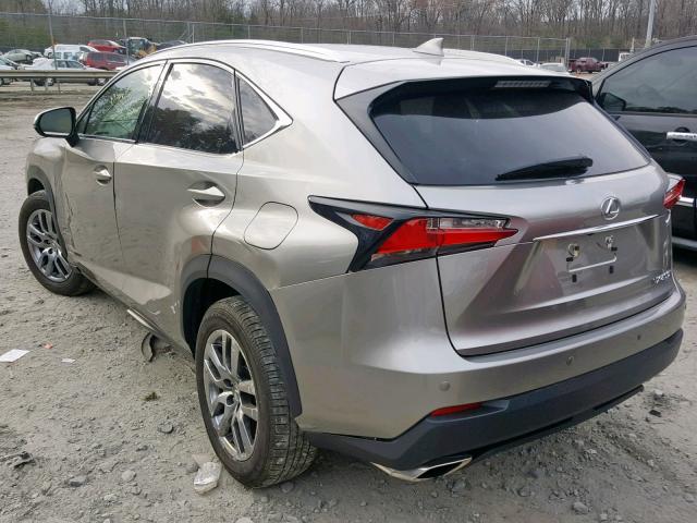 JTJBARBZ3G2093520 - 2016 LEXUS NX 200T SILVER photo 3