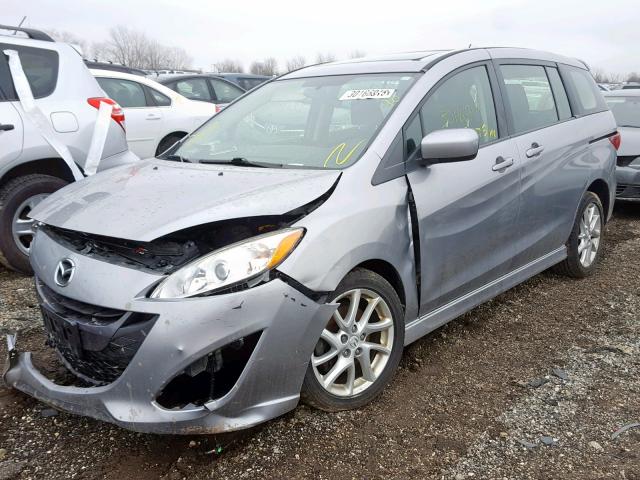 JM1CW2CL4C0112849 - 2012 MAZDA 5 SILVER photo 2