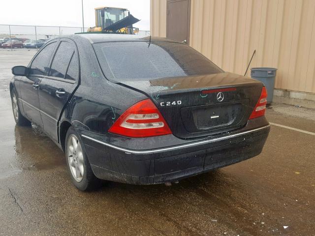 WDBRF61J52E001116 - 2002 MERCEDES-BENZ C 240 BLACK photo 3