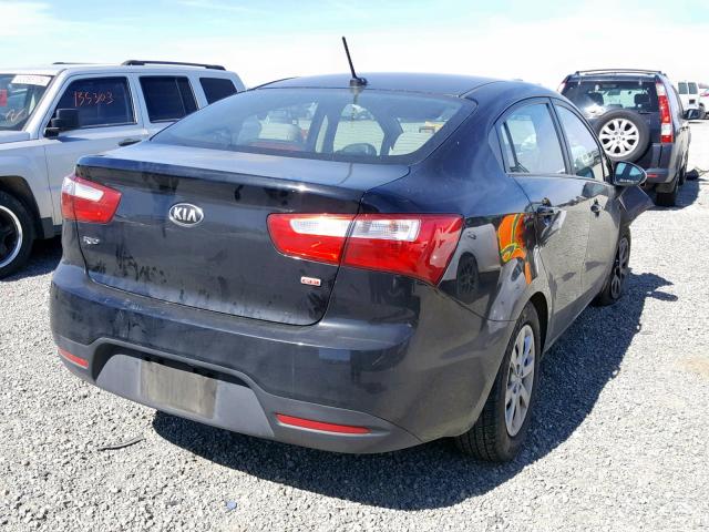 KNADM4A34E6386591 - 2014 KIA RIO LX BLACK photo 4