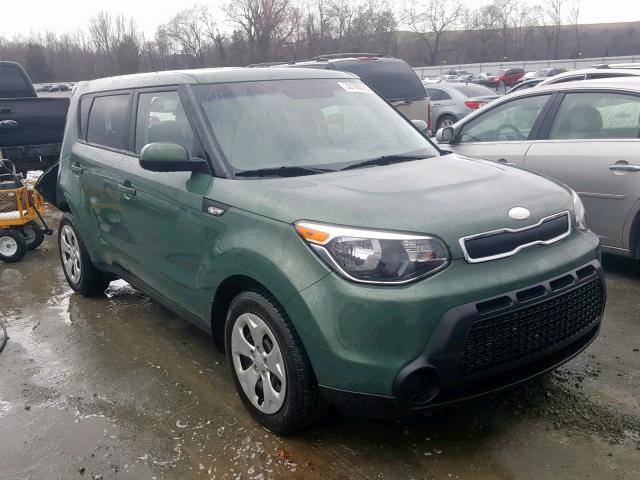 KNDJN2A24E7030327 - 2014 KIA SOUL GREEN photo 1