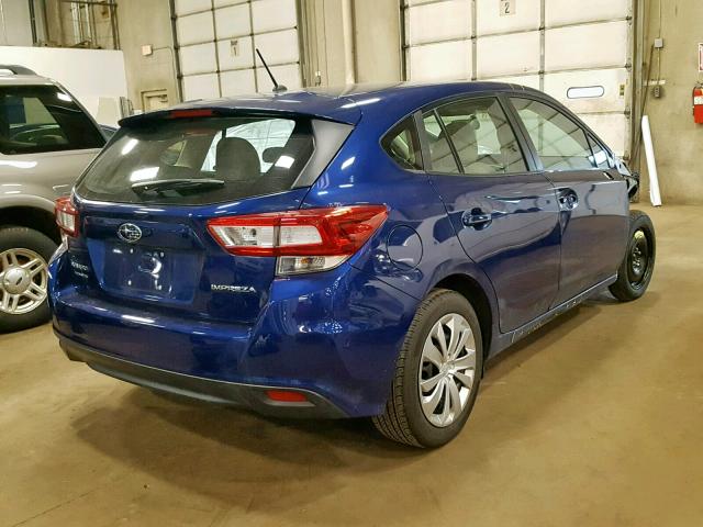 4S3GTAA63J3711416 - 2018 SUBARU IMPREZA BLUE photo 4