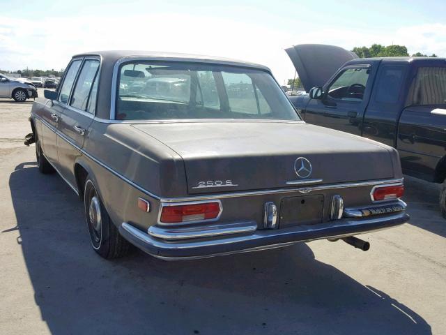 10801212065144 - 1968 MERCEDES-BENZ 280 SE BROWN photo 3