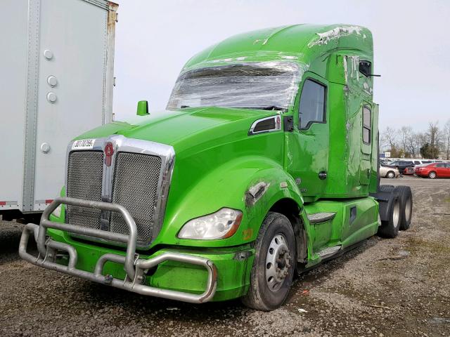 1XKYD49X9FJ441003 - 2015 KENWORTH CONSTRUCTI GREEN photo 2