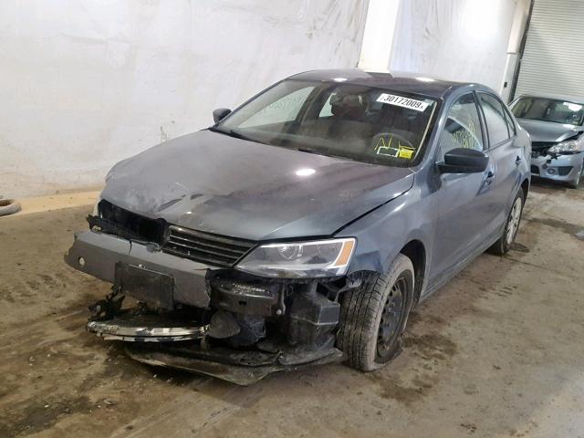 3VW2K7AJ8DM294086 - 2013 VOLKSWAGEN JETTA BASE GRAY photo 2