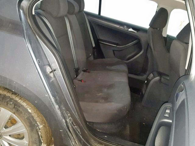 3VW2K7AJ8DM294086 - 2013 VOLKSWAGEN JETTA BASE GRAY photo 6