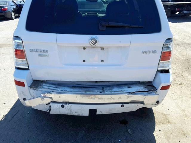 4M2CU97178KJ10770 - 2008 MERCURY MARINER PR WHITE photo 9