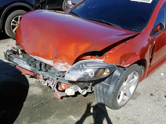 4A3AK24F77E022211 - 2007 MITSUBISHI ECLIPSE GS ORANGE photo 9