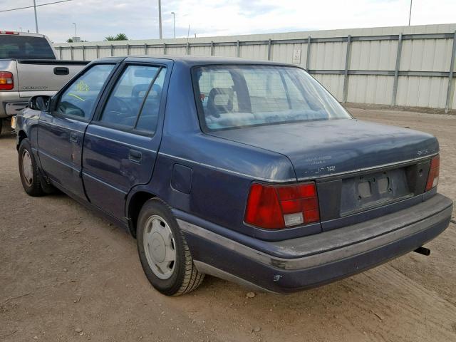 KMHVF22J0LU269386 - 1990 HYUNDAI EXCEL GL BLUE photo 3