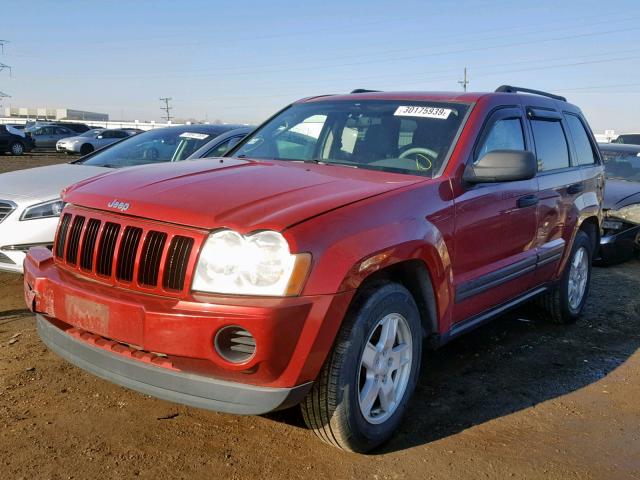 1J4GR48K55C642165 - 2005 JEEP GRAND CHER RED photo 2