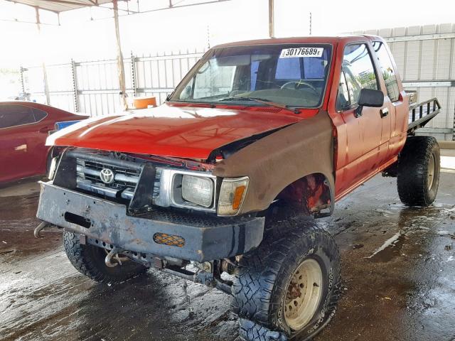 JT4RN13P6P6051520 - 1993 TOYOTA PICKUP 1/2 RED photo 2