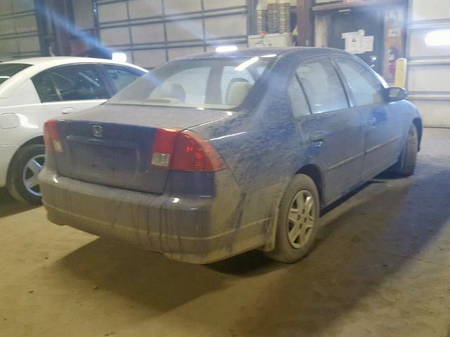 1HGES16384L024091 - 2004 HONDA CIVIC DX V BLUE photo 4