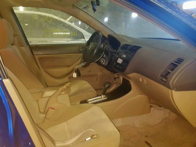 1HGES16384L024091 - 2004 HONDA CIVIC DX V BLUE photo 5