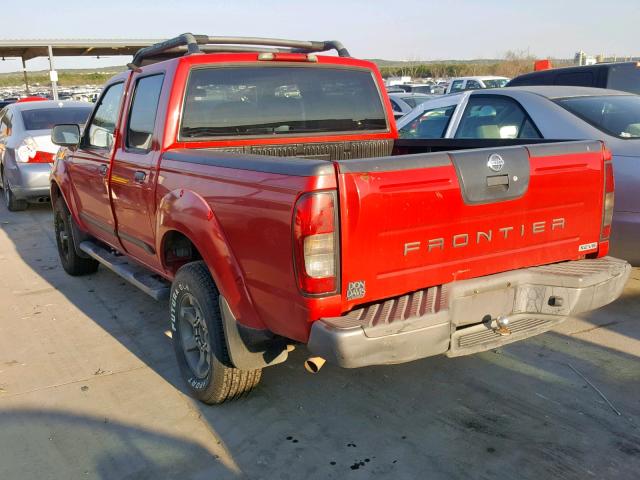 1N6ED27T84C413761 - 2004 NISSAN FRONTIER C RED photo 3