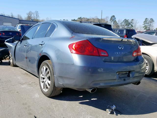 JNKCV61F29M356104 - 2009 INFINITI G37 BLUE photo 3