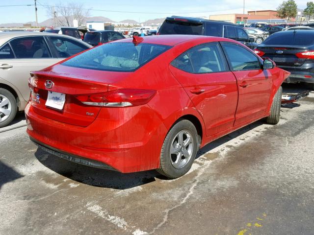 5NPD94LA3HH061747 - 2017 HYUNDAI ELANTRA EC RED photo 4