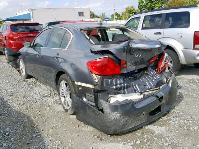 JN1CV6AR3CM978796 - 2012 INFINITI G37 GRAY photo 3