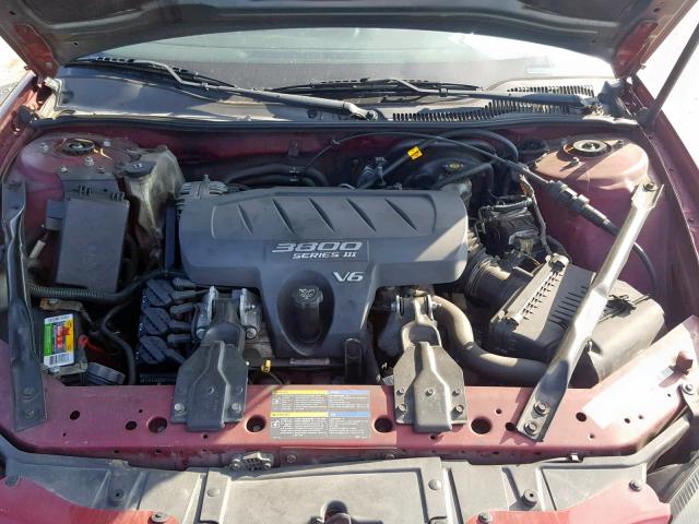 2G2WS522251146612 - 2005 PONTIAC GRAND PRIX MAROON photo 7