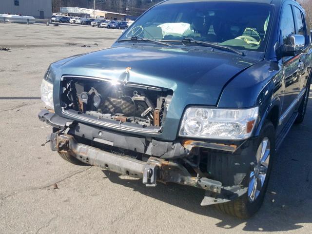 5N3AA08C25N806144 - 2005 INFINITI QX56 GREEN photo 9