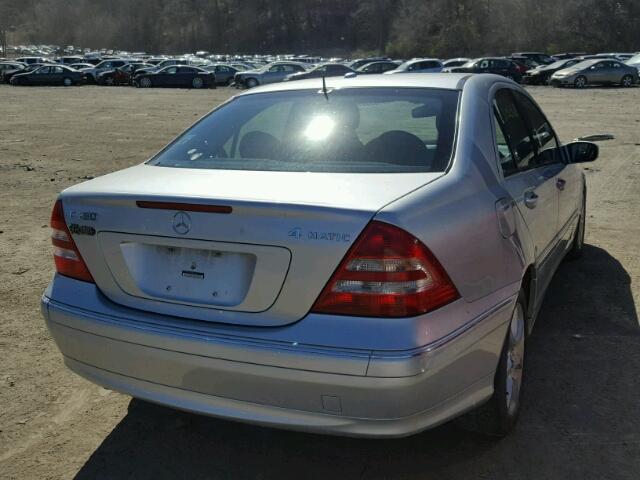 WDBRF92H47F903576 - 2007 MERCEDES-BENZ C 280 4MAT SILVER photo 4