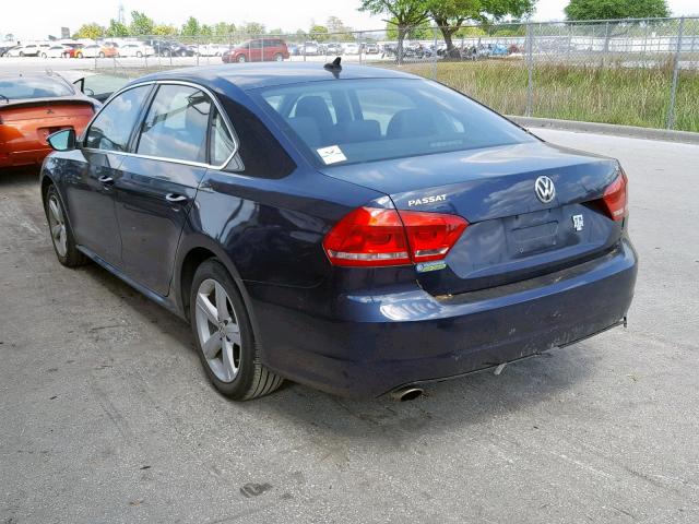 1VWBH7A37CC021561 - 2012 VOLKSWAGEN PASSAT SE BLUE photo 3